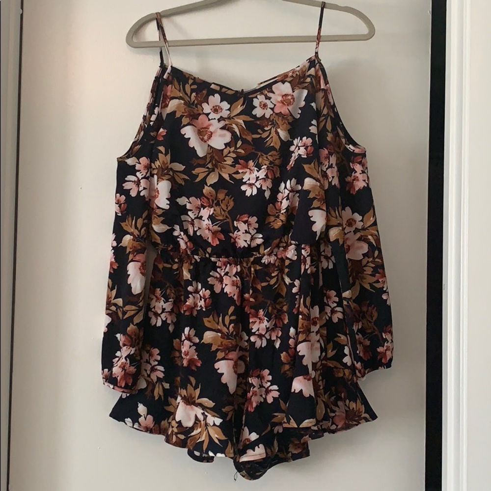 spaghetti strap off the shoulder romper